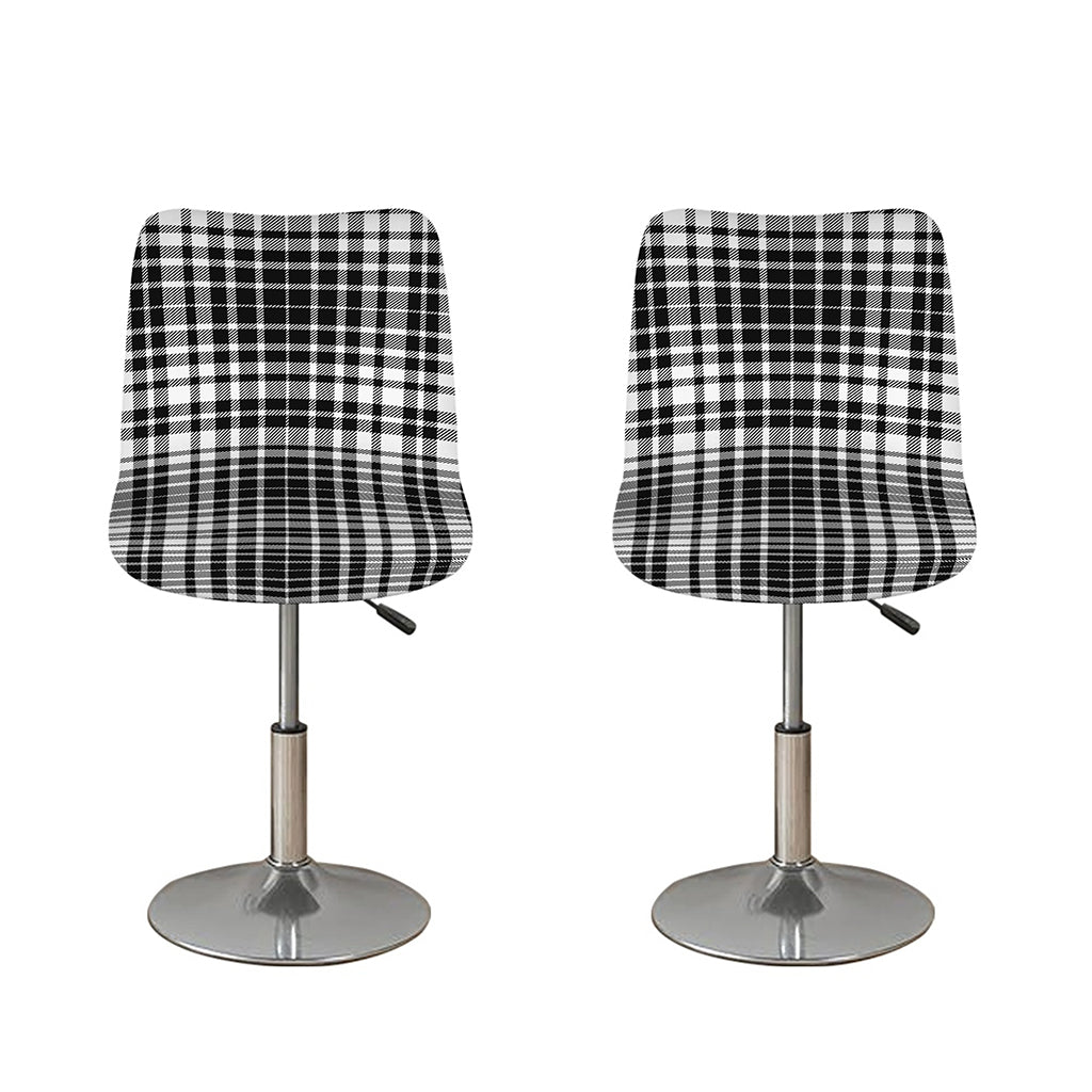 Black And White Border Tartan Print Bar Stool Covers