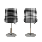 Black And White Border Tartan Print Bar Stool Covers