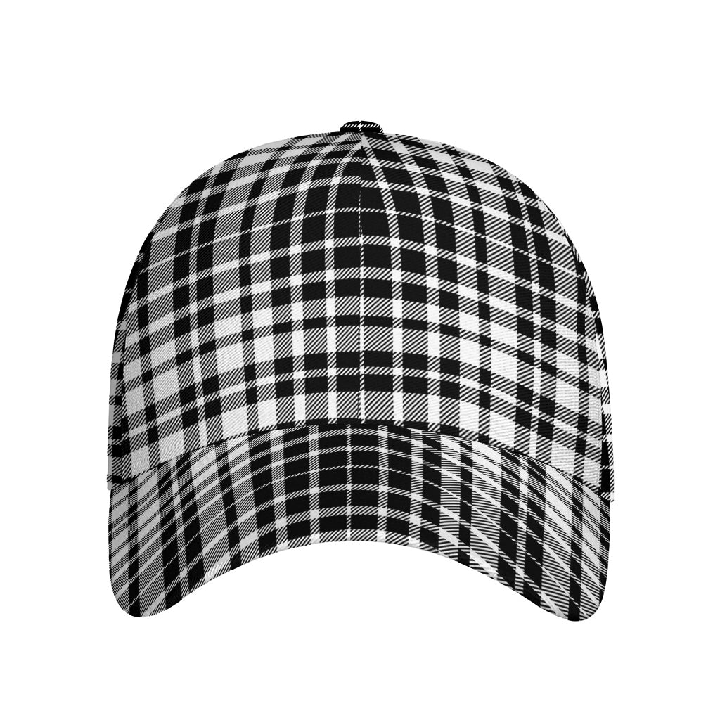 Black And White Border Tartan Print Baseball Cap