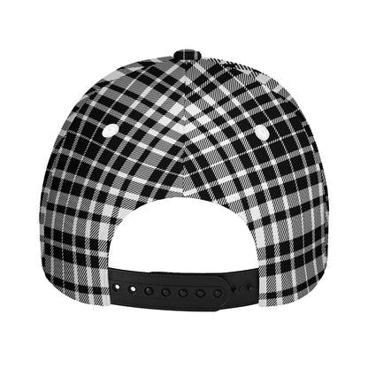 Black And White Border Tartan Print Baseball Cap