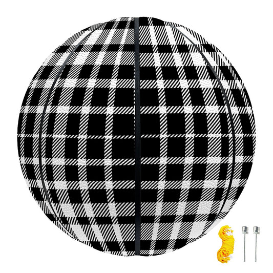 Black And White Border Tartan Print Basketball