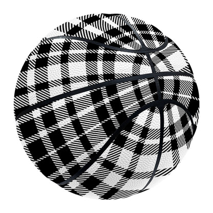 Black And White Border Tartan Print Basketball