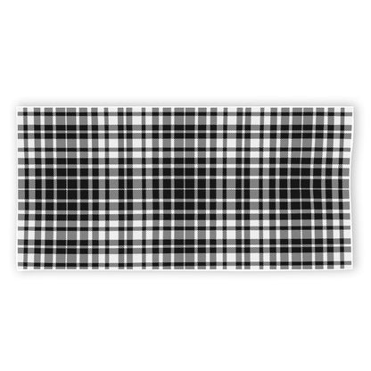 Black And White Border Tartan Print Beach Towel