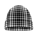 Black And White Border Tartan Print Beanie