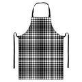 Black And White Border Tartan Print Bib Apron With Pocket