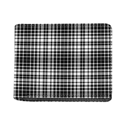 Black And White Border Tartan Print Bifold Wallet