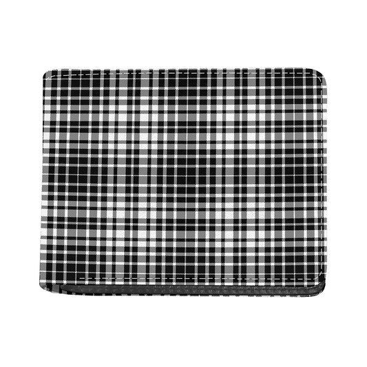 Black And White Border Tartan Print Bifold Wallet