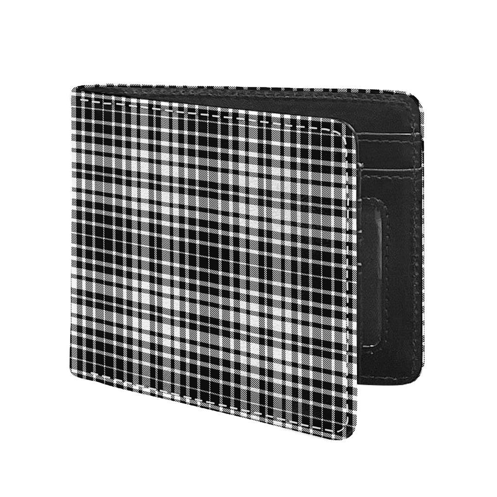 Black And White Border Tartan Print Bifold Wallet