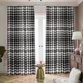 Black And White Border Tartan Print Dimout Pencil Pleat Curtains