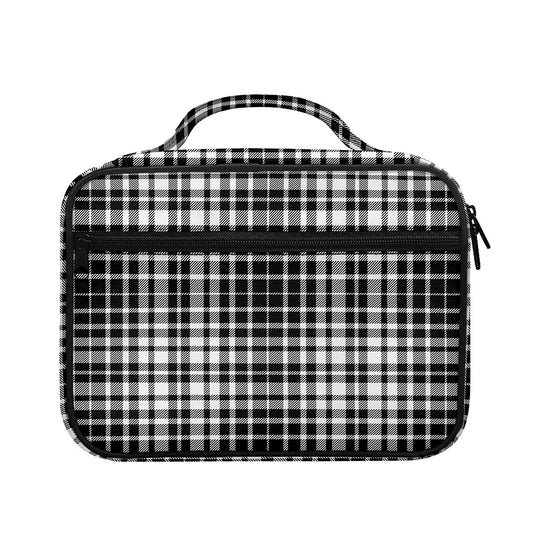 Black And White Border Tartan Print Briefcase Bible Bag