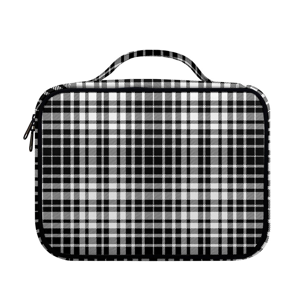 Black And White Border Tartan Print Briefcase Bible Bag