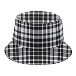 Black And White Border Tartan Print Bucket Hat