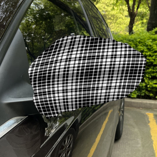 Black And White Border Tartan Print Car Side Mirror Covers
