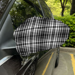 Black And White Border Tartan Print Car Side Mirror Covers