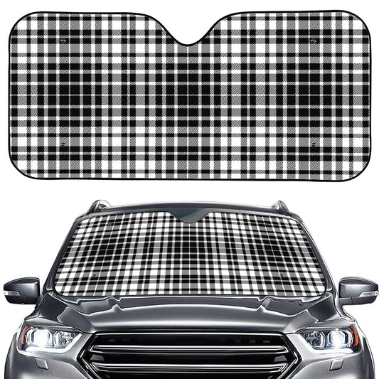 Black And White Border Tartan Print Car Windshield Sun Shade