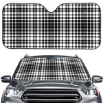 Black And White Border Tartan Print Car Windshield Sun Shade