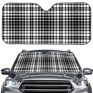 Black And White Border Tartan Print Car Windshield Sun Shade