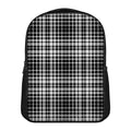 Black And White Border Tartan Print Casual Backpack