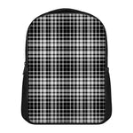 Black And White Border Tartan Print Casual Backpack