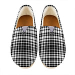 Black And White Border Tartan Print Casual Shoes