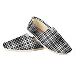 Black And White Border Tartan Print Casual Shoes