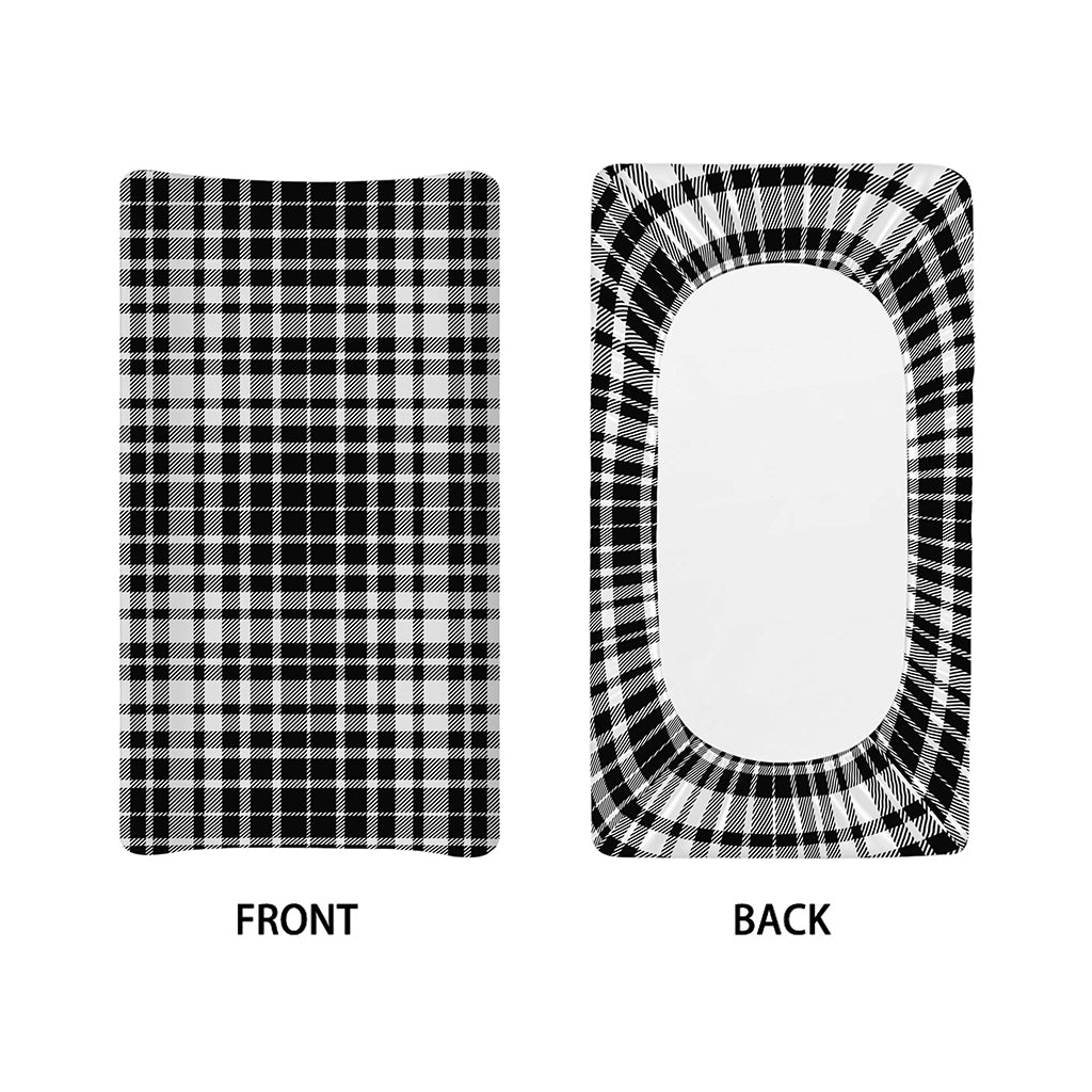 Black And White Border Tartan Print Changing Pad Cover