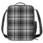 Black And White Border Tartan Print Crossbody Lunch Bag