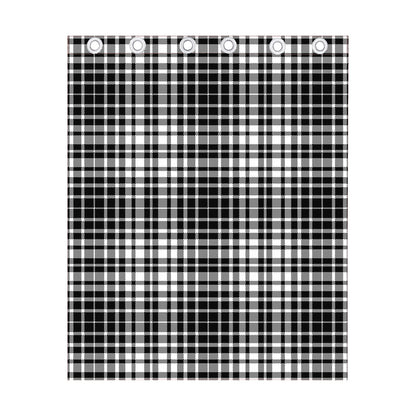 Black And White Border Tartan Print Curtain