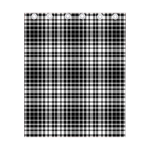 Black And White Border Tartan Print Curtain