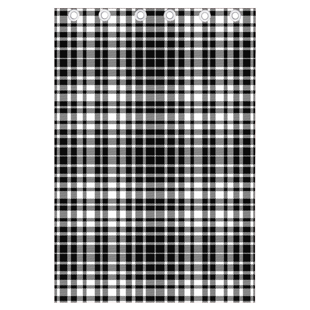 Black And White Border Tartan Print Curtain