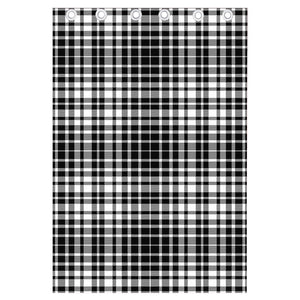 Black And White Border Tartan Print Curtain