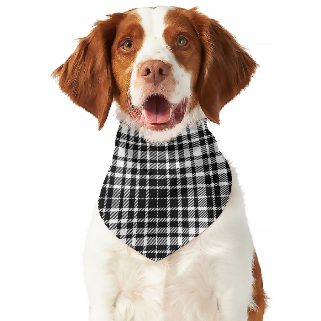 Black And White Border Tartan Print Dog Bandana
