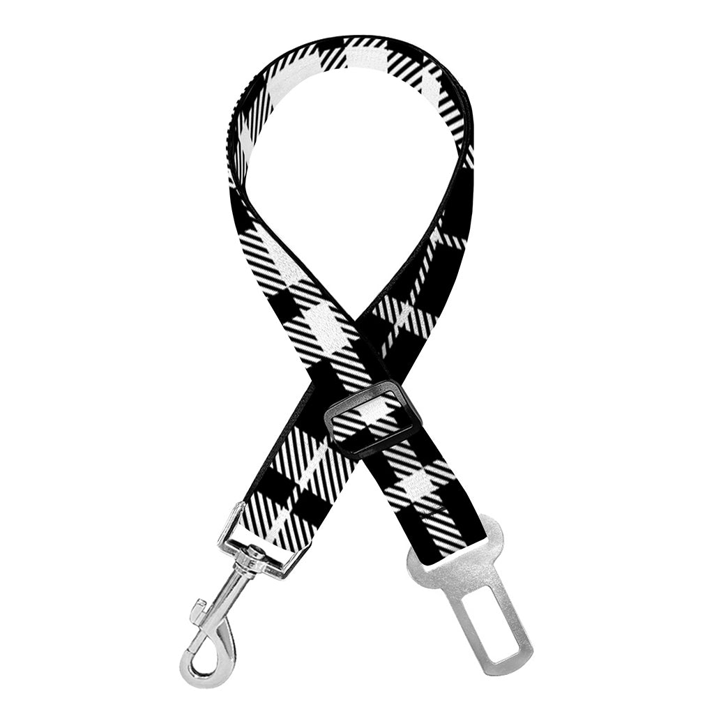 Black And White Border Tartan Print Dog Seat Belt