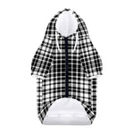 Black And White Border Tartan Print Dog Zip Up Hoodie