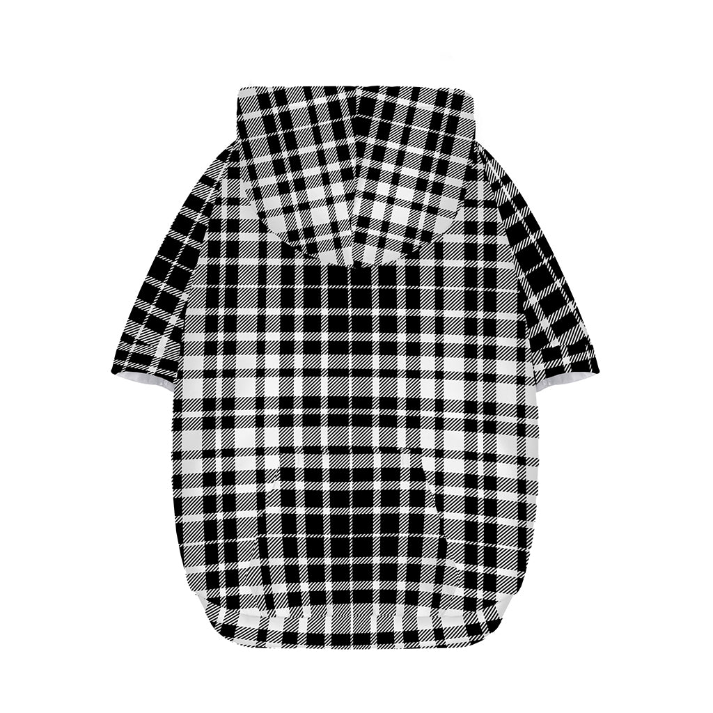 Black And White Border Tartan Print Dog Zip Up Hoodie