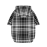 Black And White Border Tartan Print Dog Zip Up Hoodie