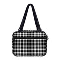 Black And White Border Tartan Print Double Strap Bible Bag