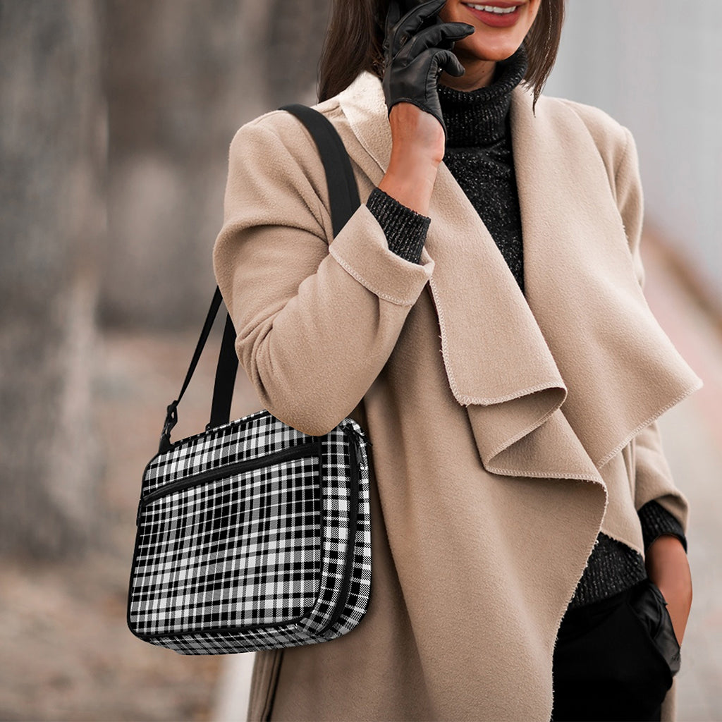 Black And White Border Tartan Print Double Strap Bible Bag