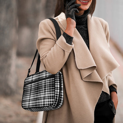 Black And White Border Tartan Print Double Strap Bible Bag