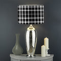 Black And White Border Tartan Print Drum Lamp Shade