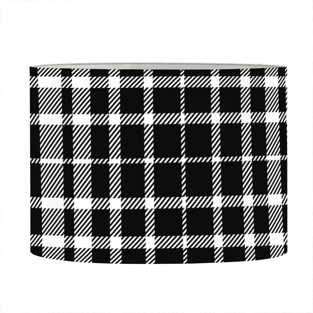Black And White Border Tartan Print Drum Lamp Shade