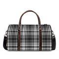 Black And White Border Tartan Print Duffel Bag