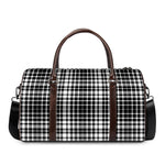 Black And White Border Tartan Print Duffle Bag