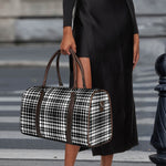 Black And White Border Tartan Print Duffle Bag