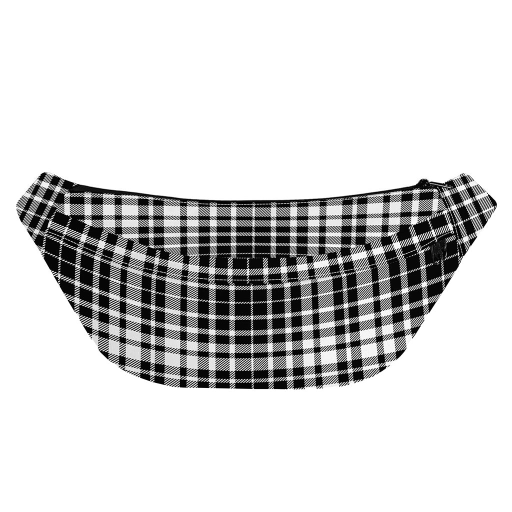 Black And White Border Tartan Print Fanny Pack