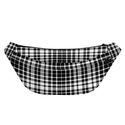 Black And White Border Tartan Print Fanny Pack