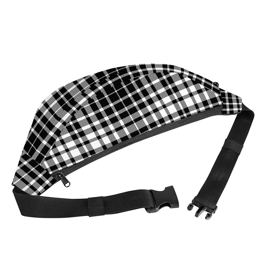 Black And White Border Tartan Print Fanny Pack