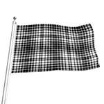 Black And White Border Tartan Print Flag