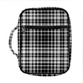 Black And White Border Tartan Print Front Pocket Bible Bag
