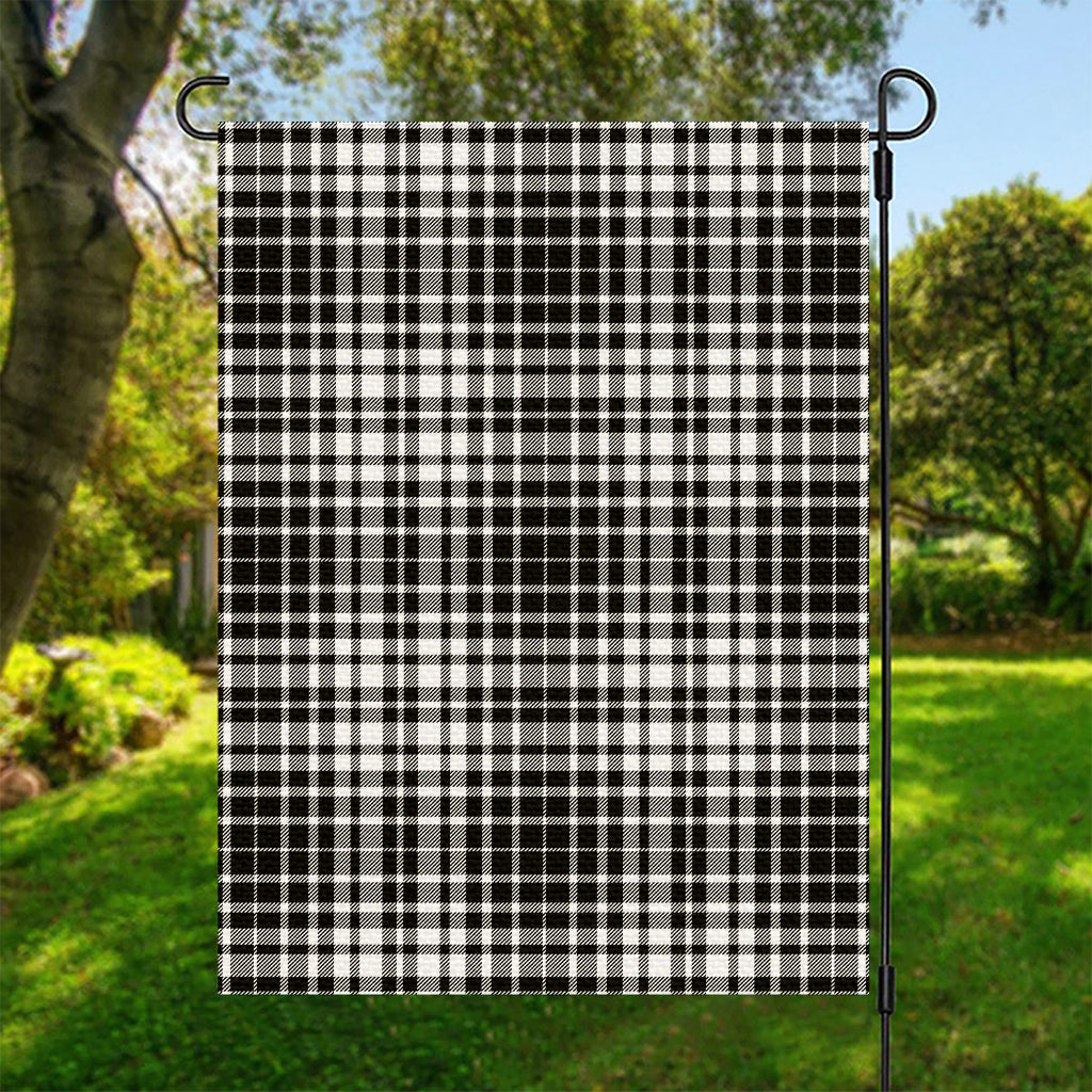 Black And White Border Tartan Print Garden Flag